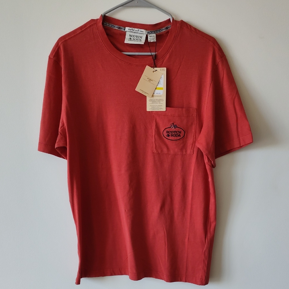 New Scotch & Soda Baked Apple Pocket Tee. Stupid Soft, Beautiful Color...FIRE!!